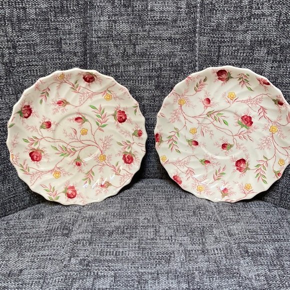 Five Spode Rosebud Teacup Saucers - Picture 2 of 9